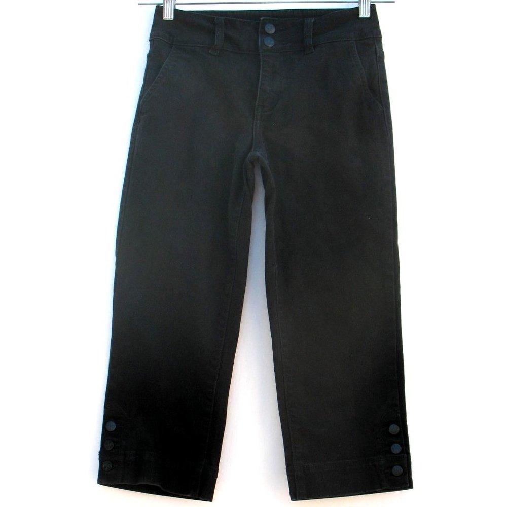 NYDJ Capri Cropped Split Side Buttons Tag Sz 2